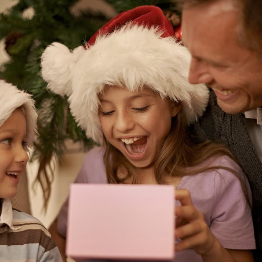 Happy child with a letter from Santa