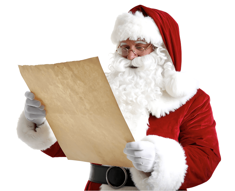 Santa reading a letter