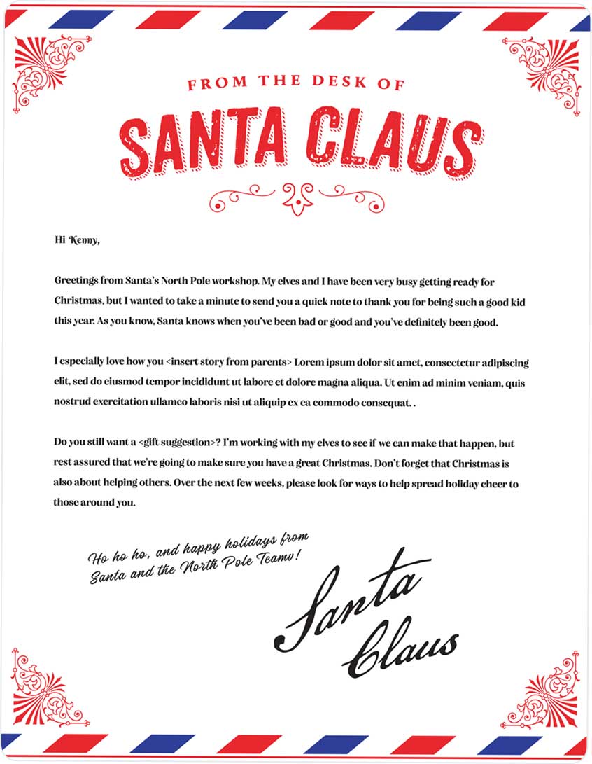 Personalized Santa letter
