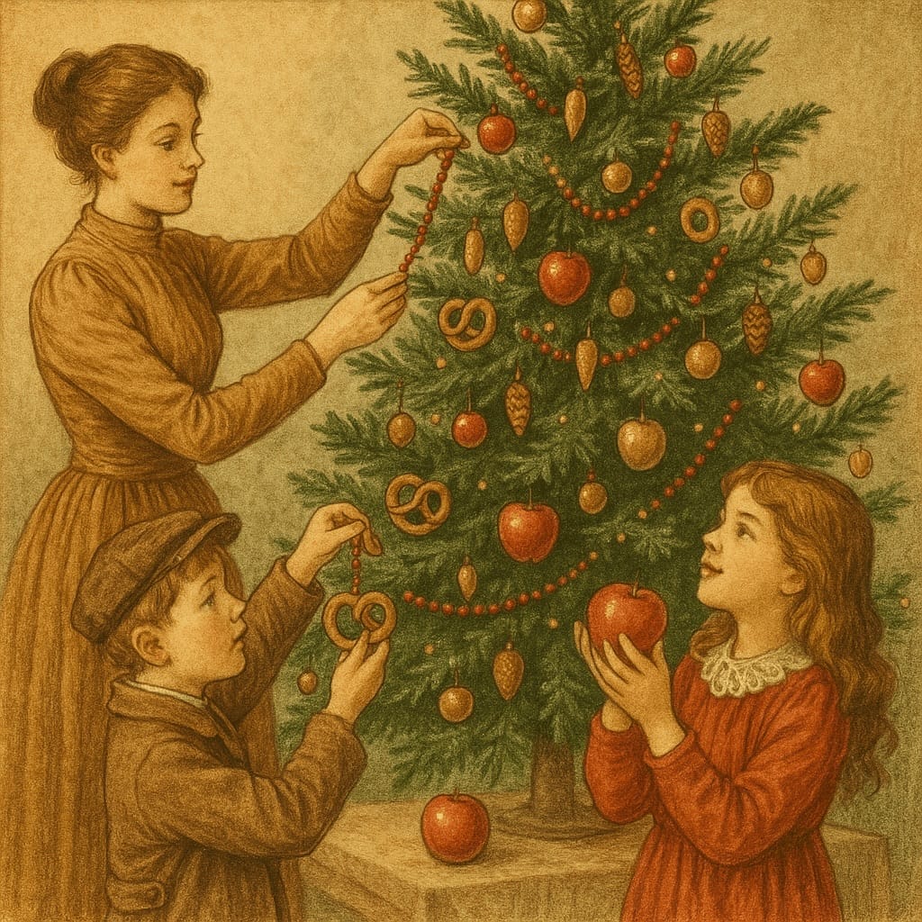 Santa Mail | 10 Fun Christmas Facts to Spark Your Holiday Spirit! Family decorating a Christmas tree with edible treats